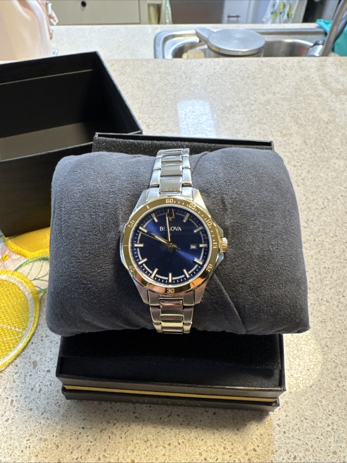 Bulova Silver Men’s Corporate 30mm Watch with Box 98M138