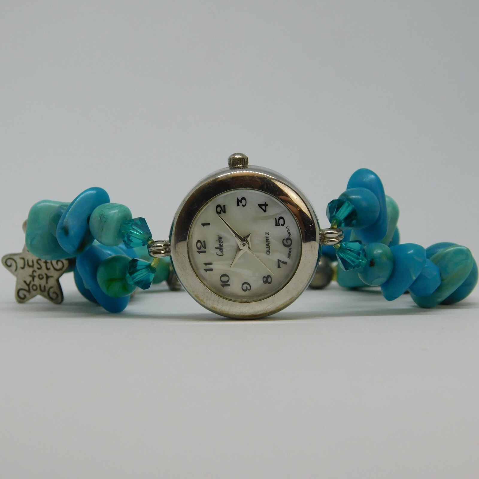 Collezio Turquoise Tone Bracelet Quartz Women’s Watch Sz. 5 1/2″ New Battery