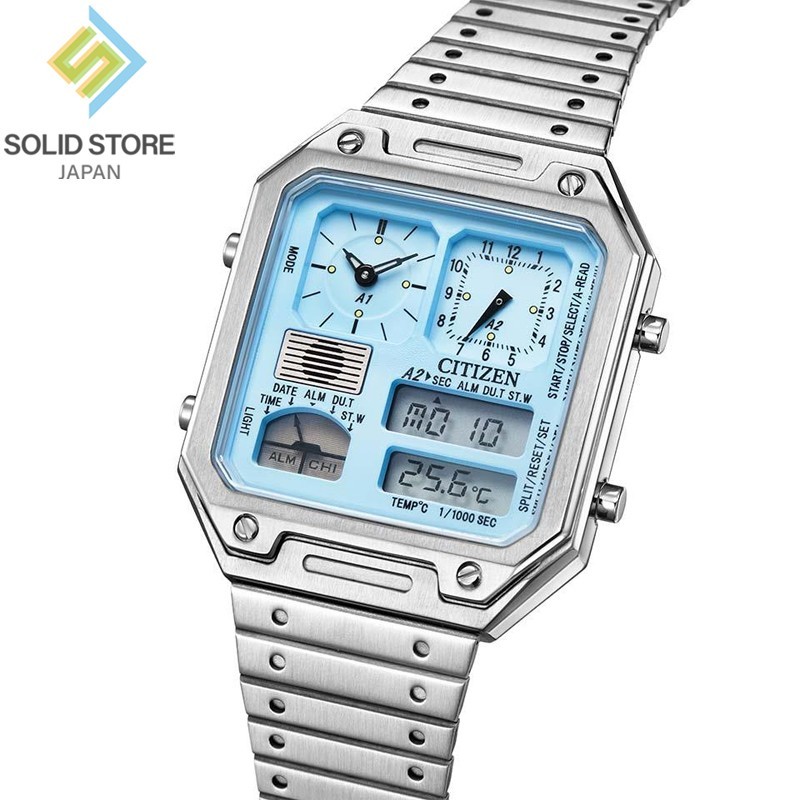 CITIZEN Record Label Playground Edition JG2120-73L Blue Dial Ana-Digi Temp Watch