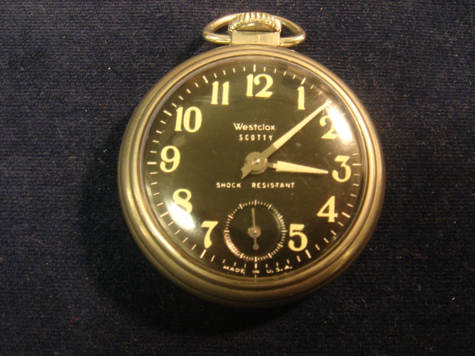 Westclox Scotty pocket watch black running