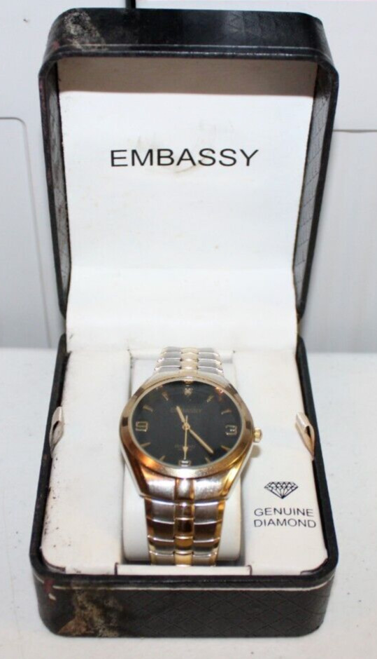 Ladies Embassy Diamond Accent Stretch Bracelet Watch GEM11DD09