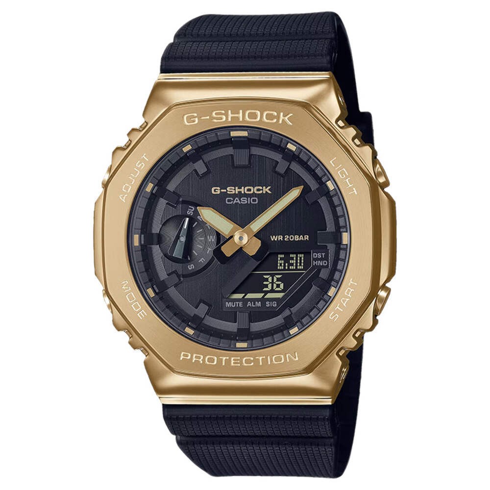 CASIO G-SHOCK GM-2100G-1A9 METAL BEZEL GOLD / BLACK MEN’S WATCH