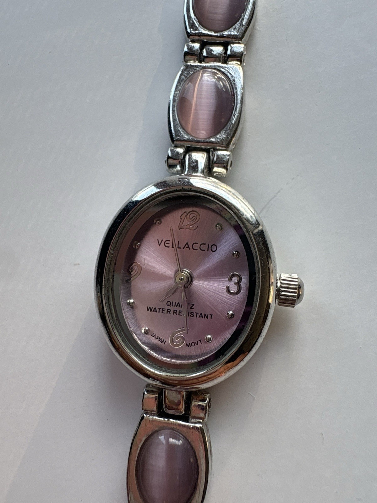 Vellaccio Quartz Water-Resistant Analog Pink Cat Eye Watch