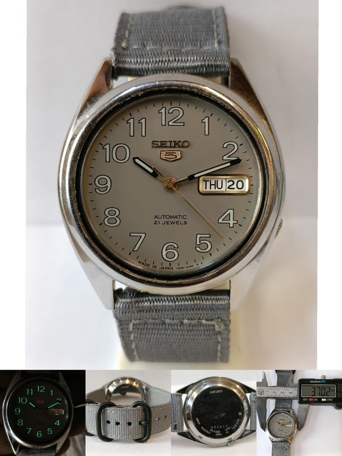 VINTAGE SEIKO 5 AUTOMATIC GRAY DIAL 7S26-3180 JAPAN MEN’S WORKING CONDITION