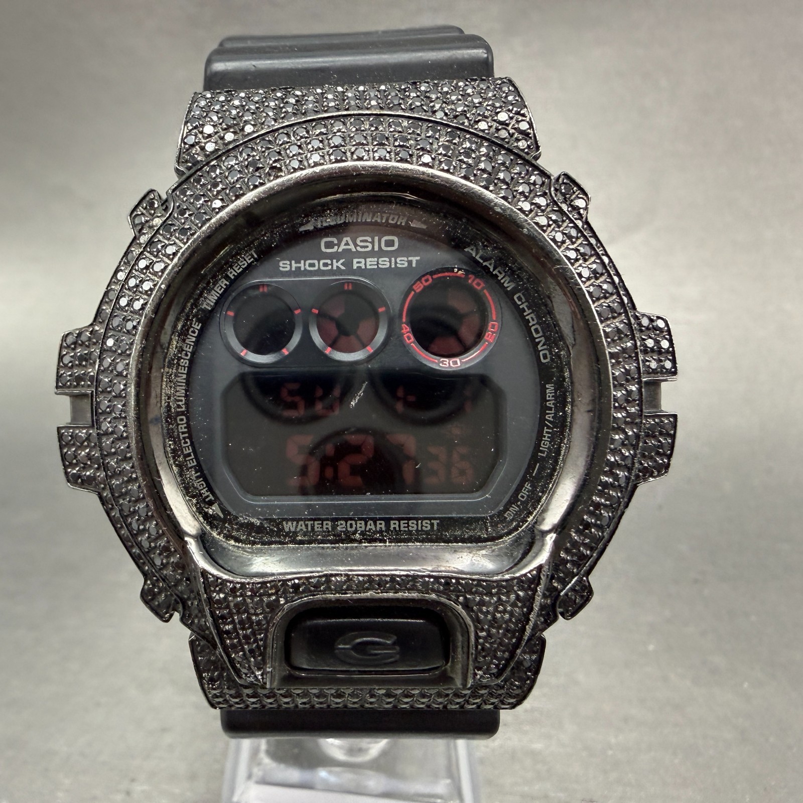 Casio G-Shock DW-6900MS Watch Men 50mm Digital Gem Set Black Alarm Chrono Works