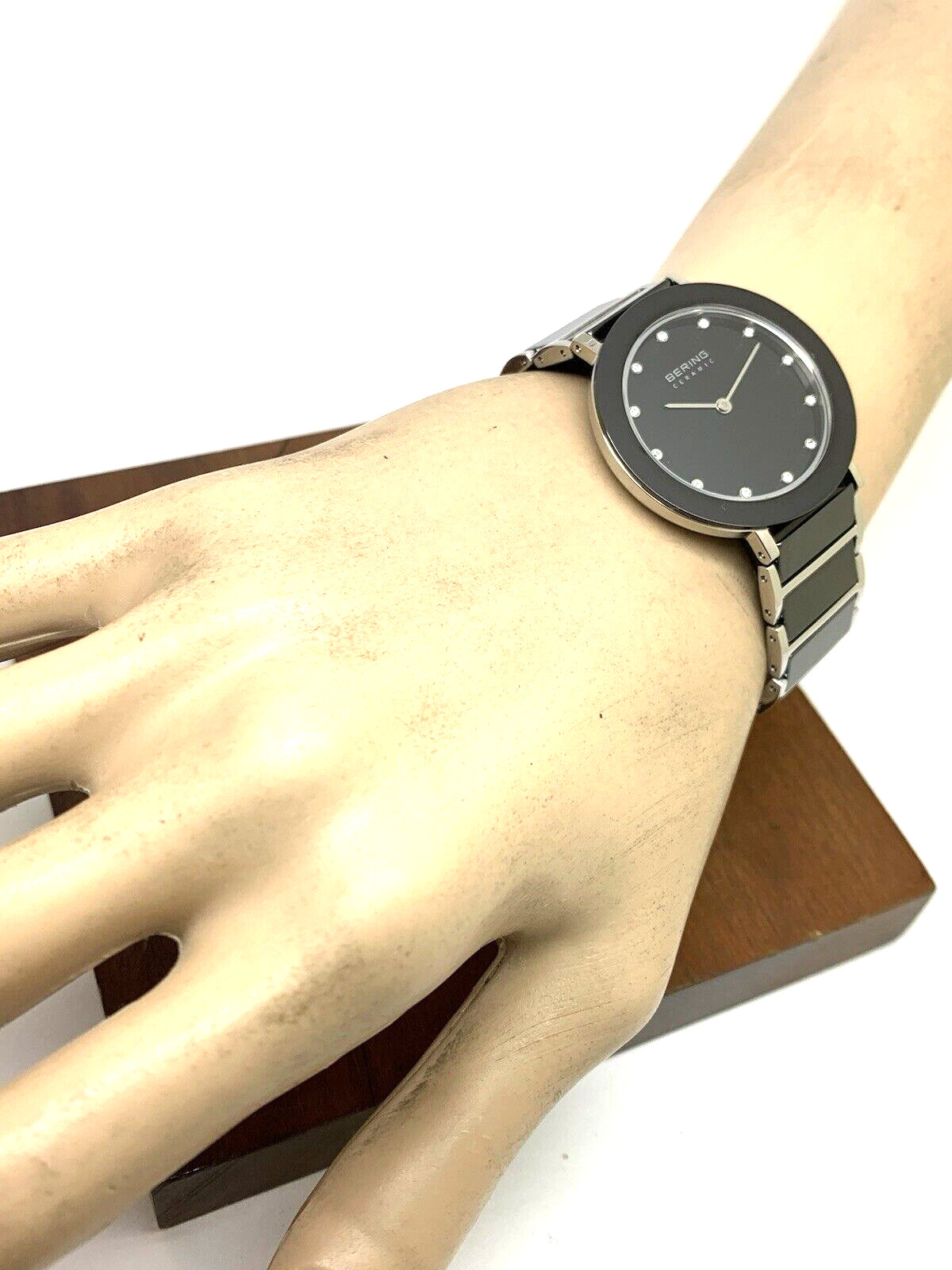 Bering Women’s Watch 11435-749 Quartz Black Dial Ceramic Silver Steel Band 35mm