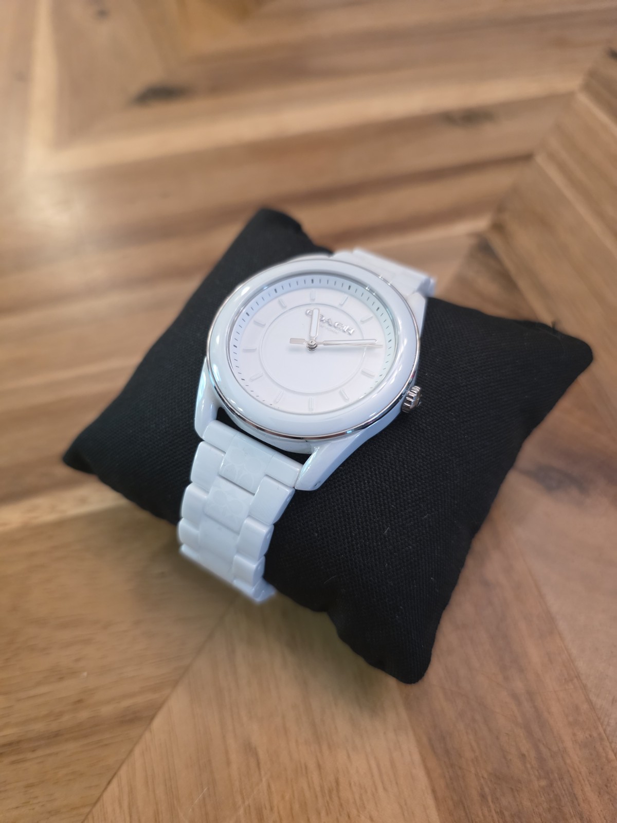New Coach Preston White Ceramic Bracelet White Dial Womens Watch #14503771