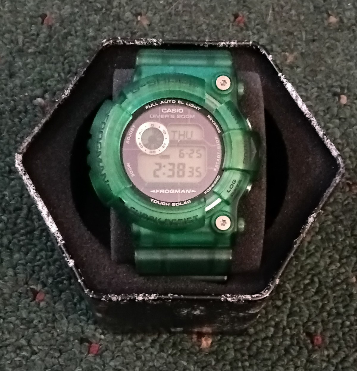 Casio G-Shock Frogman GW-202 Tough Solar Quartz 200m Green Digital w/ Tin