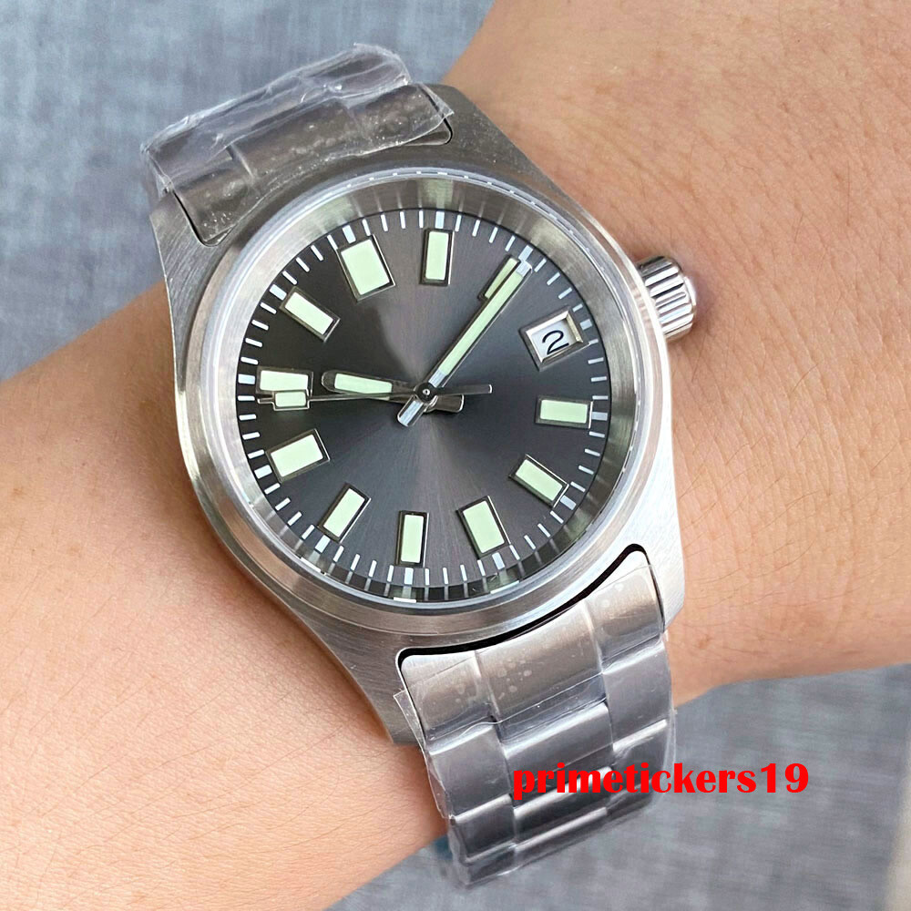 Tandorio 36mm Men Automatic Watch Date Sunburst Dial Sapphire NH35A PT5000 20bar