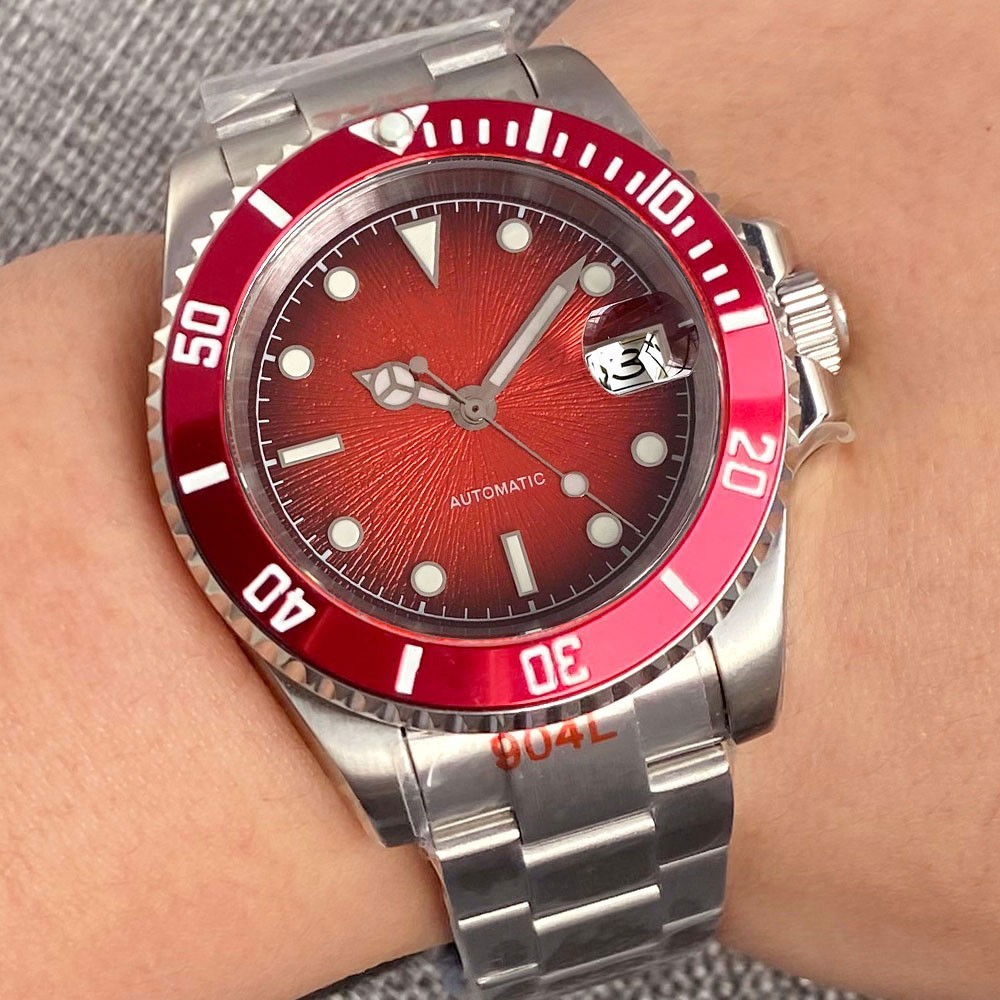 Tandorio Blue Dial 40mm Miyota 8215 PT5000 Mechanical Dive Watch Men 200M Diving