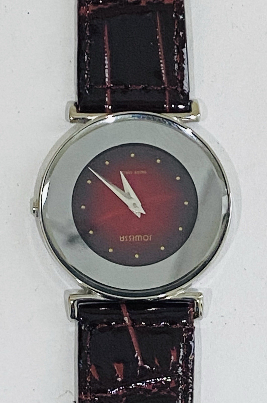 Jowissa Slim Women’s Red Swiss Made Brown Leather Band Watch
