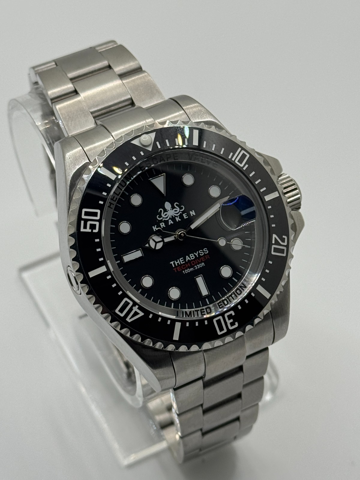 New KRAKEN Black ‘The Abyss’ Divers Watch WR SEIKO TMI NH35 Auto. Movt