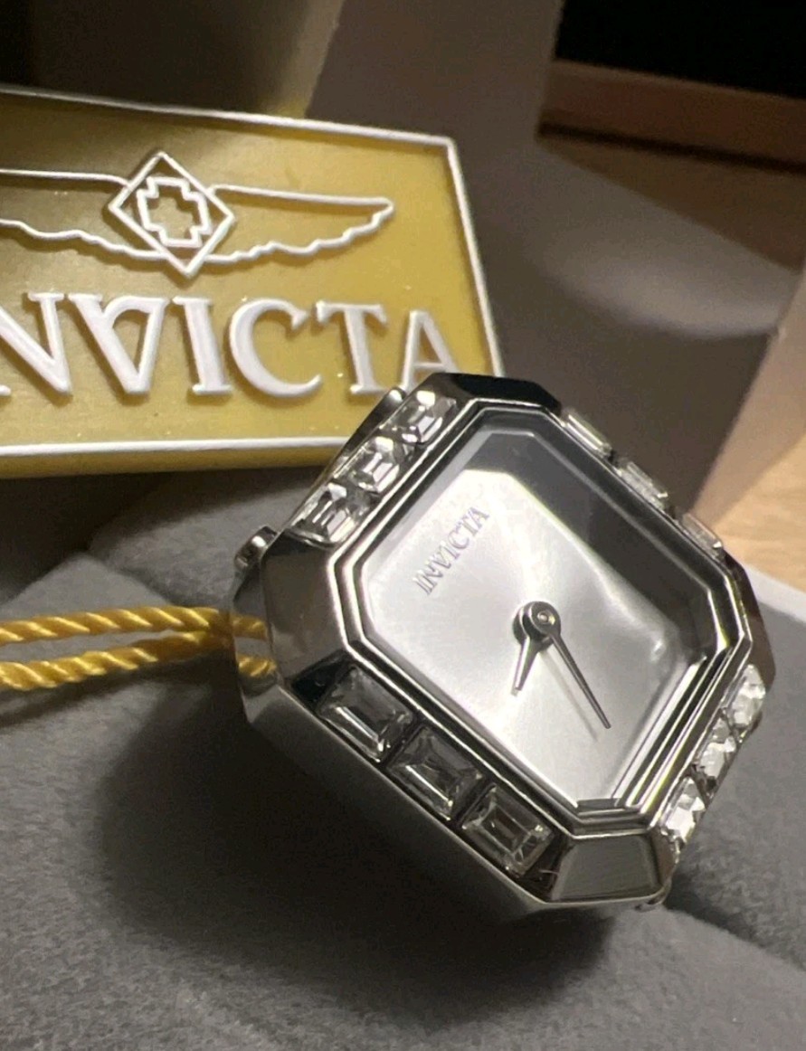 NEW Invicta Mini Angel Women’s Ring Watch – 21.5mm, Silver (49580)
