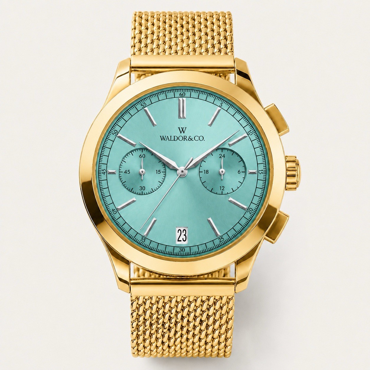 WALDOR&CO. Chrono 44 Sardinia 44mm Custom 24K Gold Plated Watch