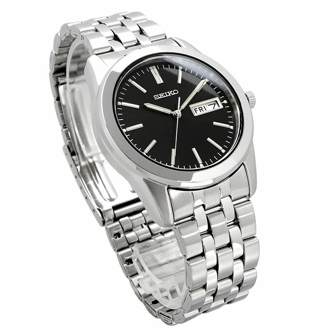 SEIKO SELECTION SCXC013 Stainless Steel Silver Analog Quartz Watch Black Dial