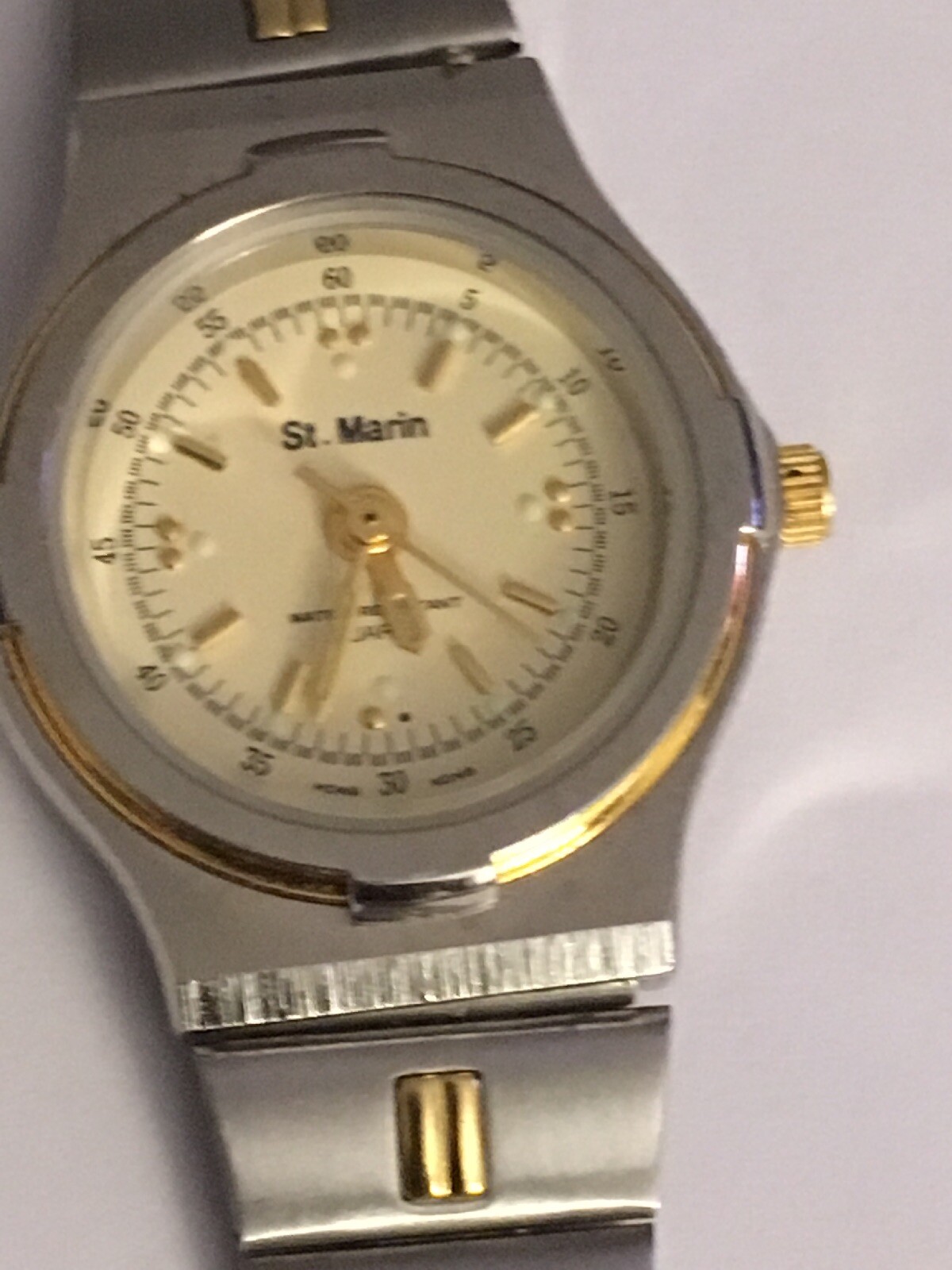 Vintage StMarin Silver tone Gold Trim Watch