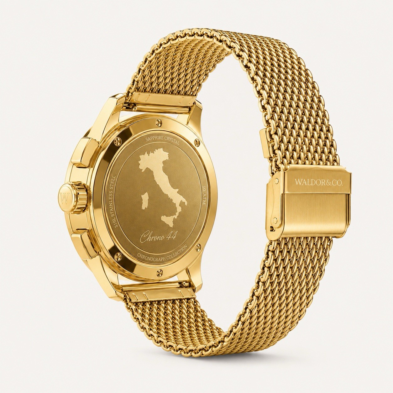 WALDOR&CO. Chrono 44 Sardinia 44mm Custom 24K Gold Plated Watch
