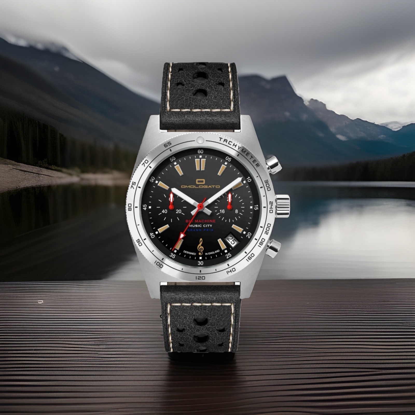 Omologato Music City Collectors Edition 22/50 41 mm Wristwatch Tachymeter RARE