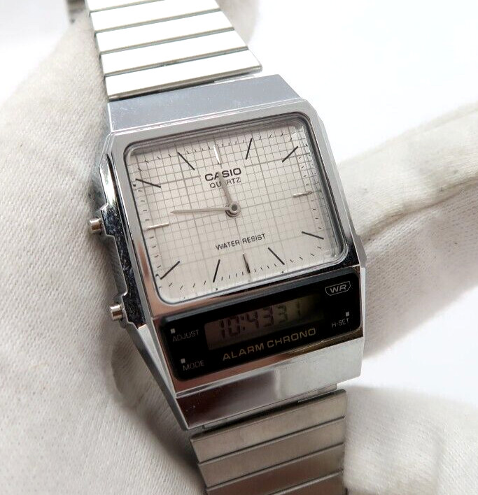 CASIO, 5896 Anolog & Digital ALL STEEL Model AQ800E Stylish MEN’S WATCH 515