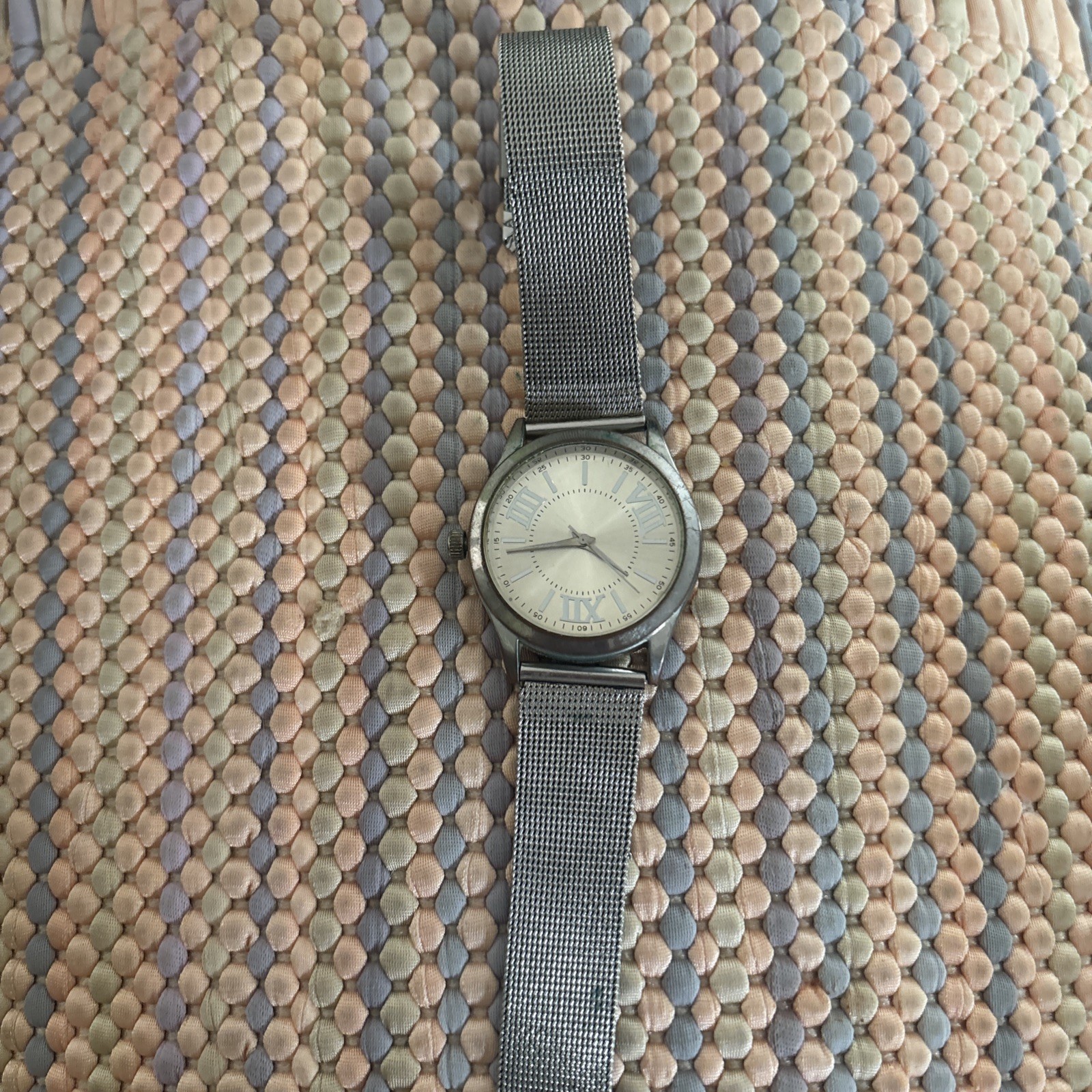 Men’s Silver Tone Mesh Watch