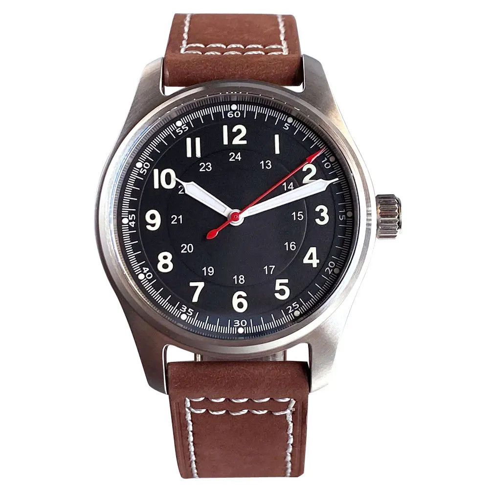 NH35 Tandorio 39mm Vintage Field Dial Diving Watch Mechanical Men Wristwatch