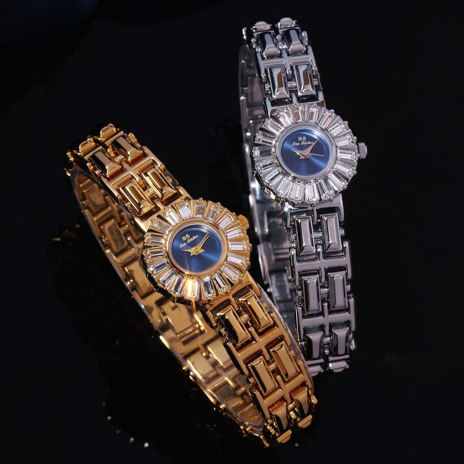 Luxury Women Watch Zircon Flower Face Golden Stylish Women’s Quartz Wrist Watch