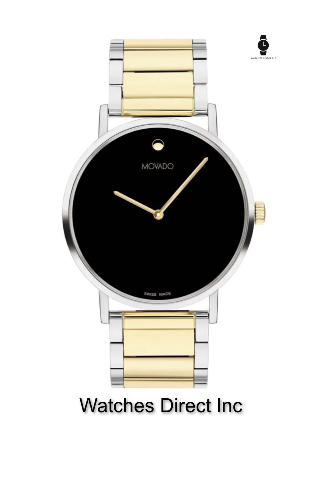 Brand New Movado Signature Men’s Two Tone Yellow Gold 40 mm Watch 0607594