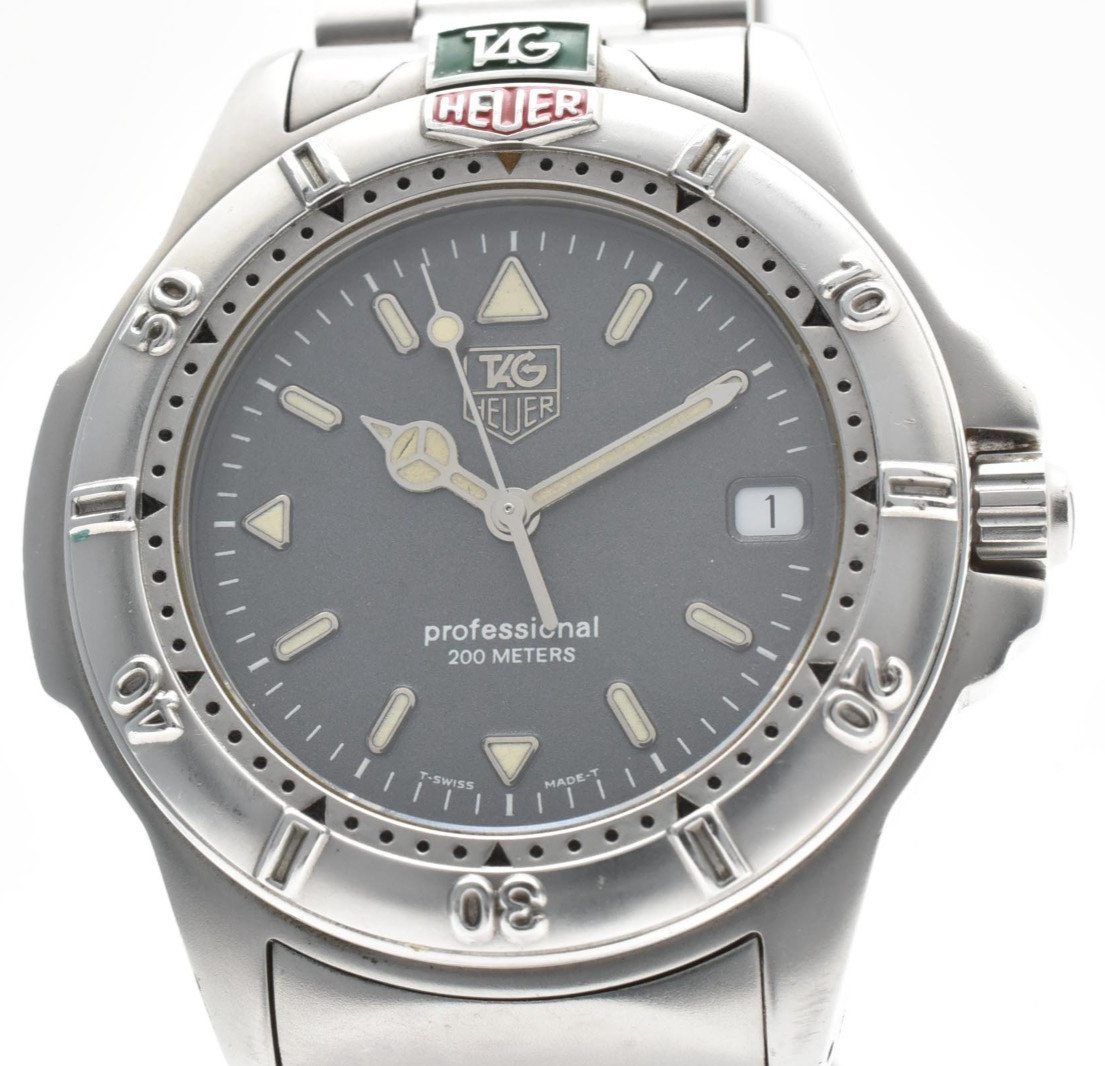 [NEAR MINT] TAG HEUER Professional 4000 WF1111-0 Gray Dial Qz Mens Watch Japan