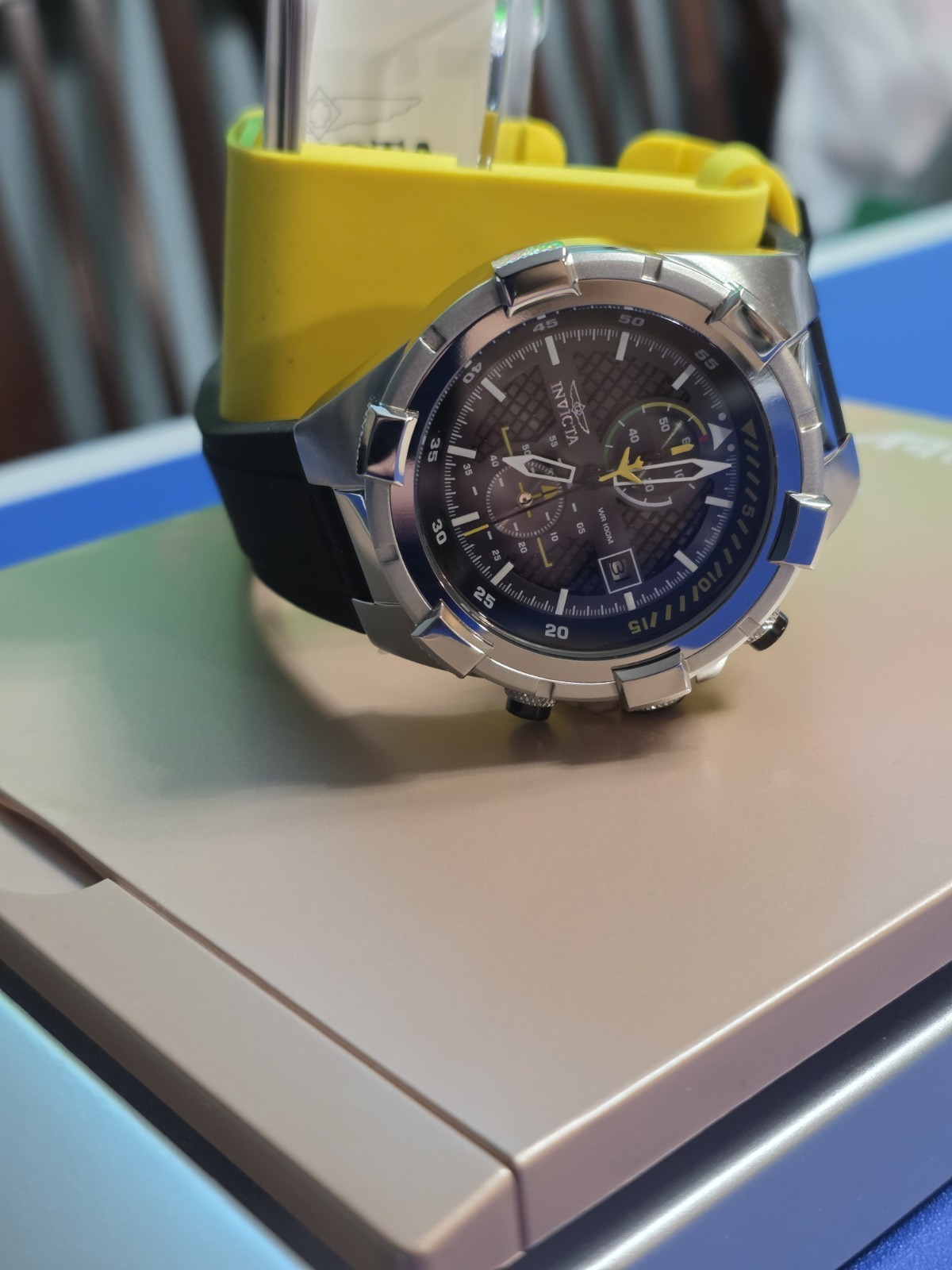 Invicta Aviator JetFrame Watch 50mm- Carbon Fiber Aviator dial & Black Silcone