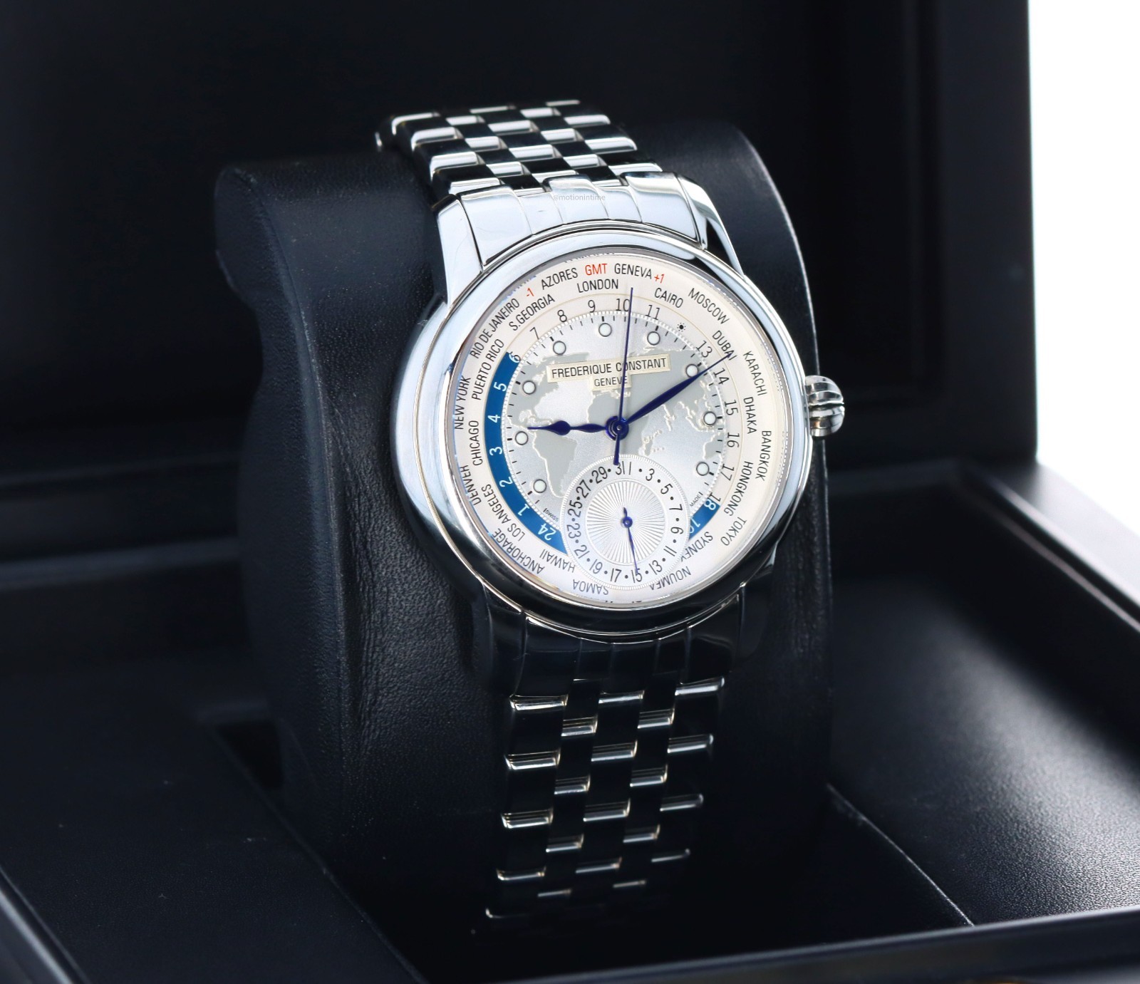 Frederique Constant Classic Worldtimer Manufacture -Stainless Steel FC-718WM4H6B