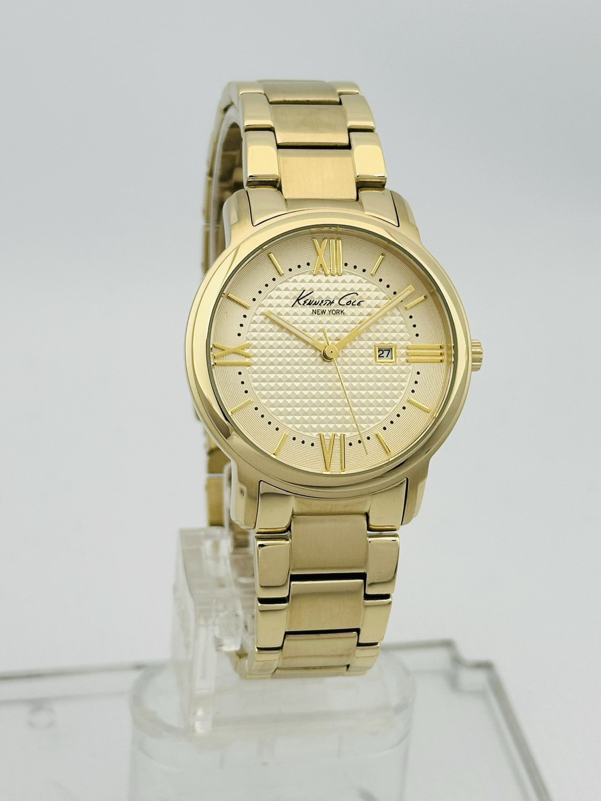 Kenneth Cole NY KC4793 Classic Gold Texture Dial Golden Stainless Steel Watch