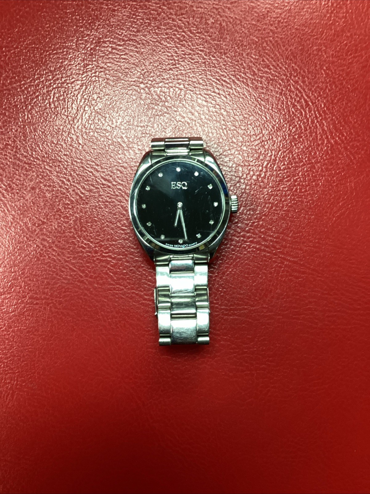 Mens ESQ by Movado Swiss Quartz Analog Watch Needs Battery Scratches on Crystal