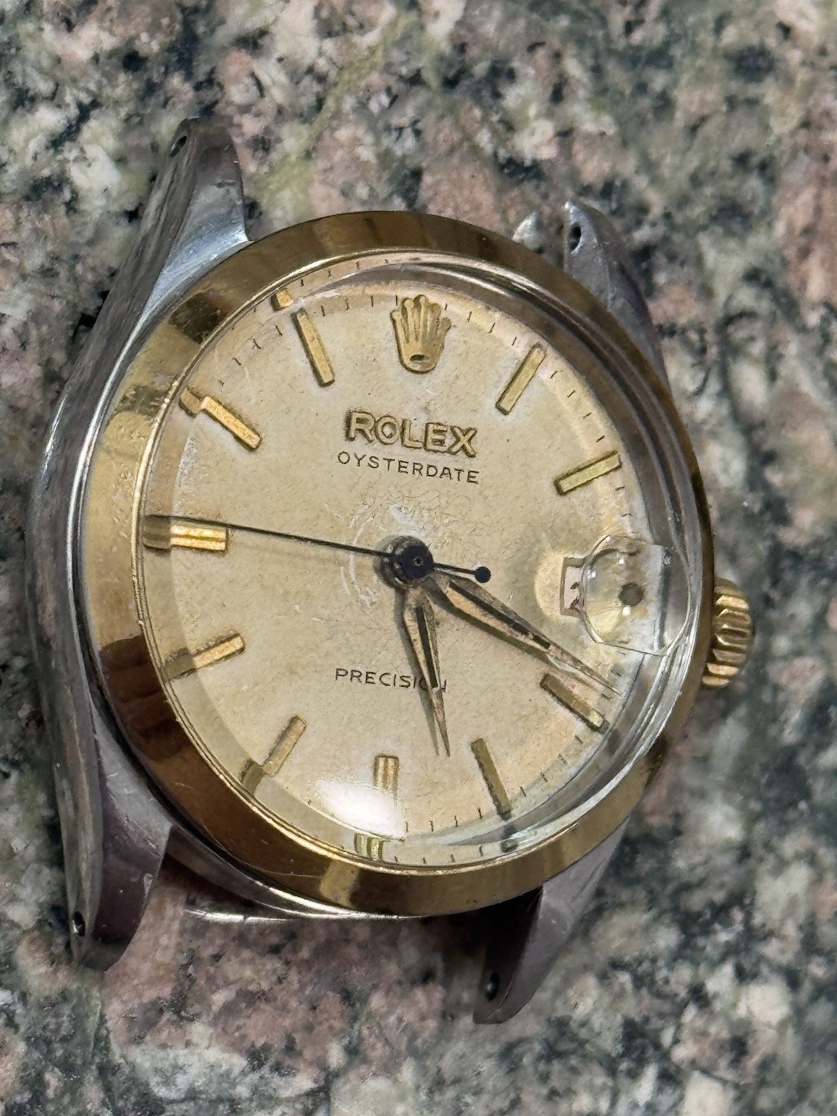Rolex 6466 Oyster Date Precision Two Tone Roulette Date Wheel 6635 Stretch Rivet