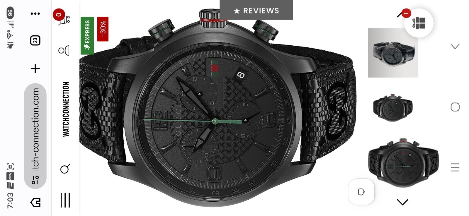 Gucci G-Timeless Men’s Quartz Chronograph Tachymeter Date 44mm Black Leather