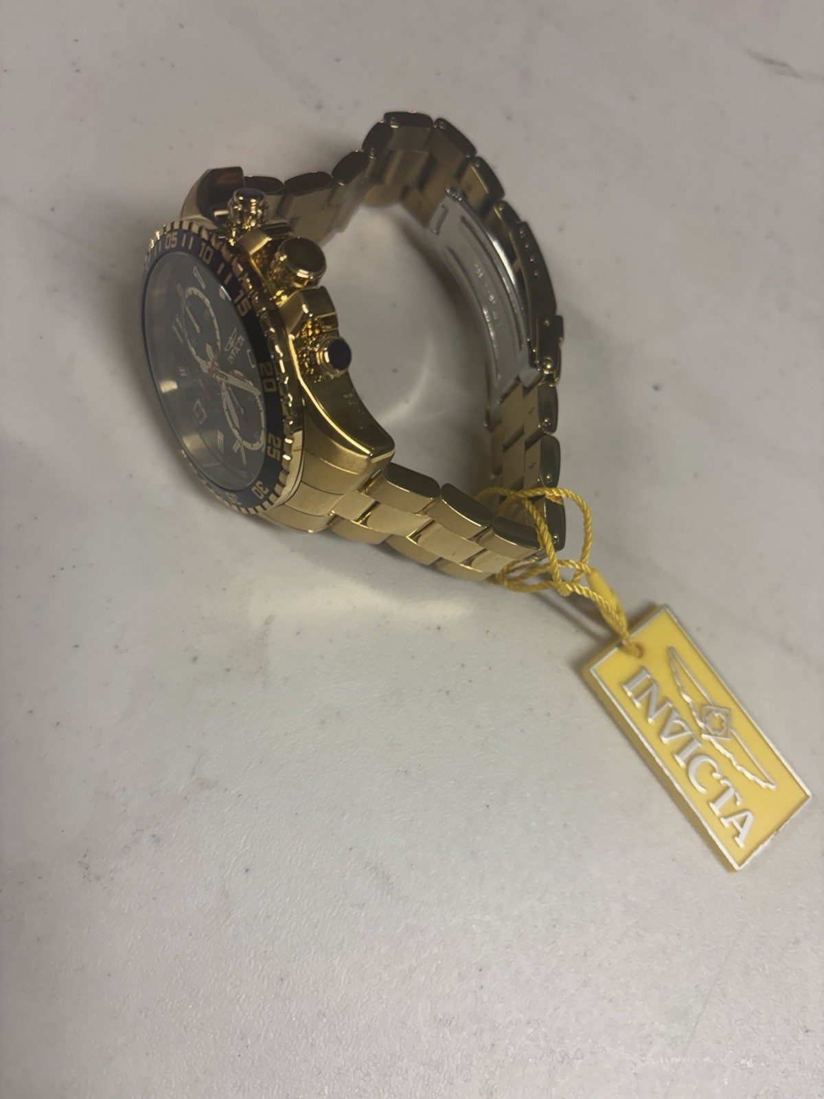 Invicta Pro Diver Men’s Black Dial Blue/Gold Bezel Quartz Chronograph Date