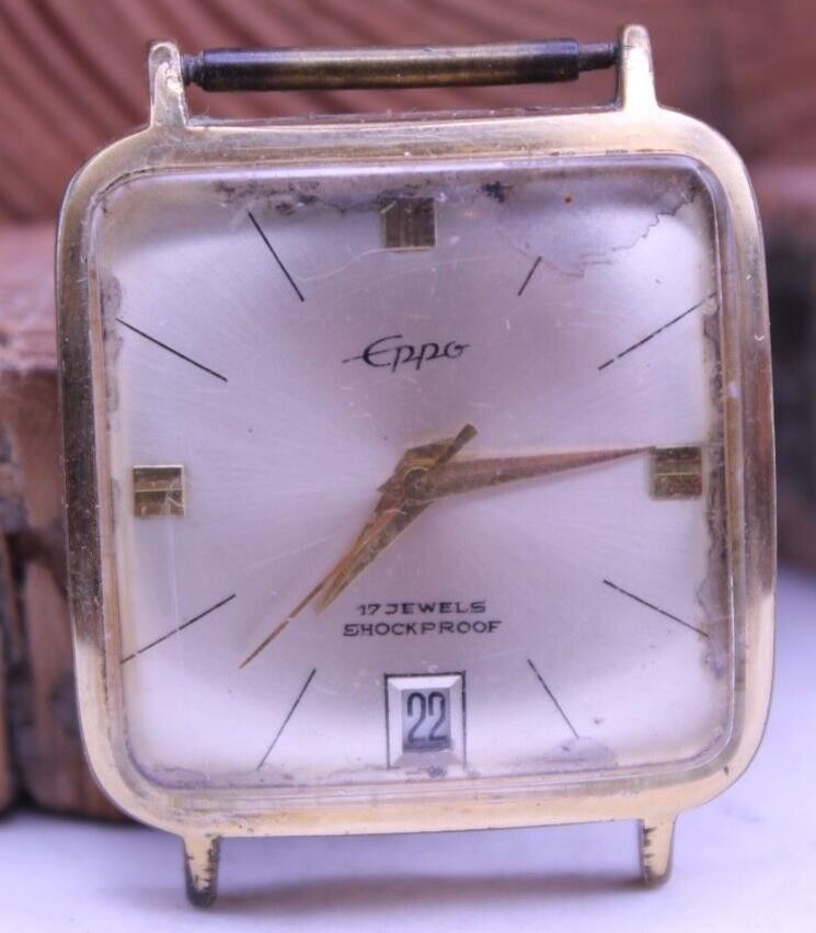 EPPO 17j SWISS MEN’S TANK WRIST WATCH OTERO 742, 29.2×36.1mm FOR REPAIR (A15)