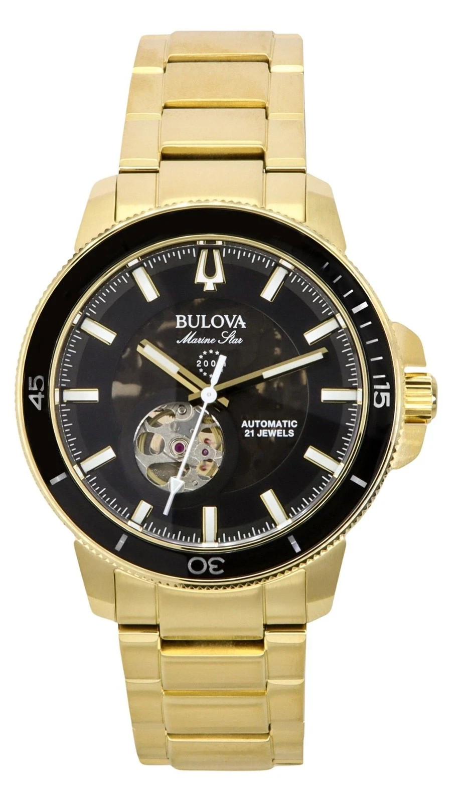 Bulova Marine Star Black Dial Automatic Diver’s 200M Men’s Watch 97A174