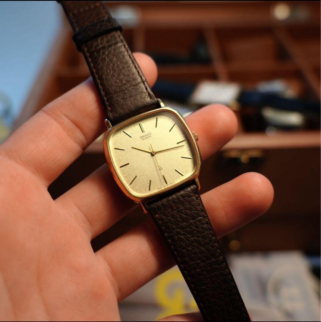Vintage 1983 [N MINT] SEIKO CHARIOT 5931-5470 Gold Quartz Watch JAPAN