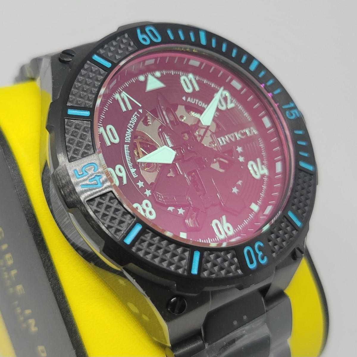 Invicta Aviator Radar 50mm Automatic Watch 39918 Gunmetal 215mm / 8.46″