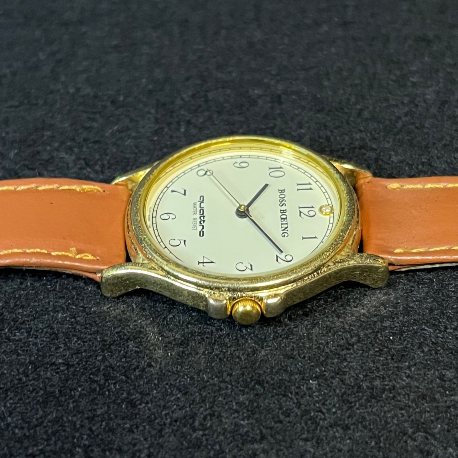 Working Item Cuattro BOSS BOEING Gold Watch Function Checked