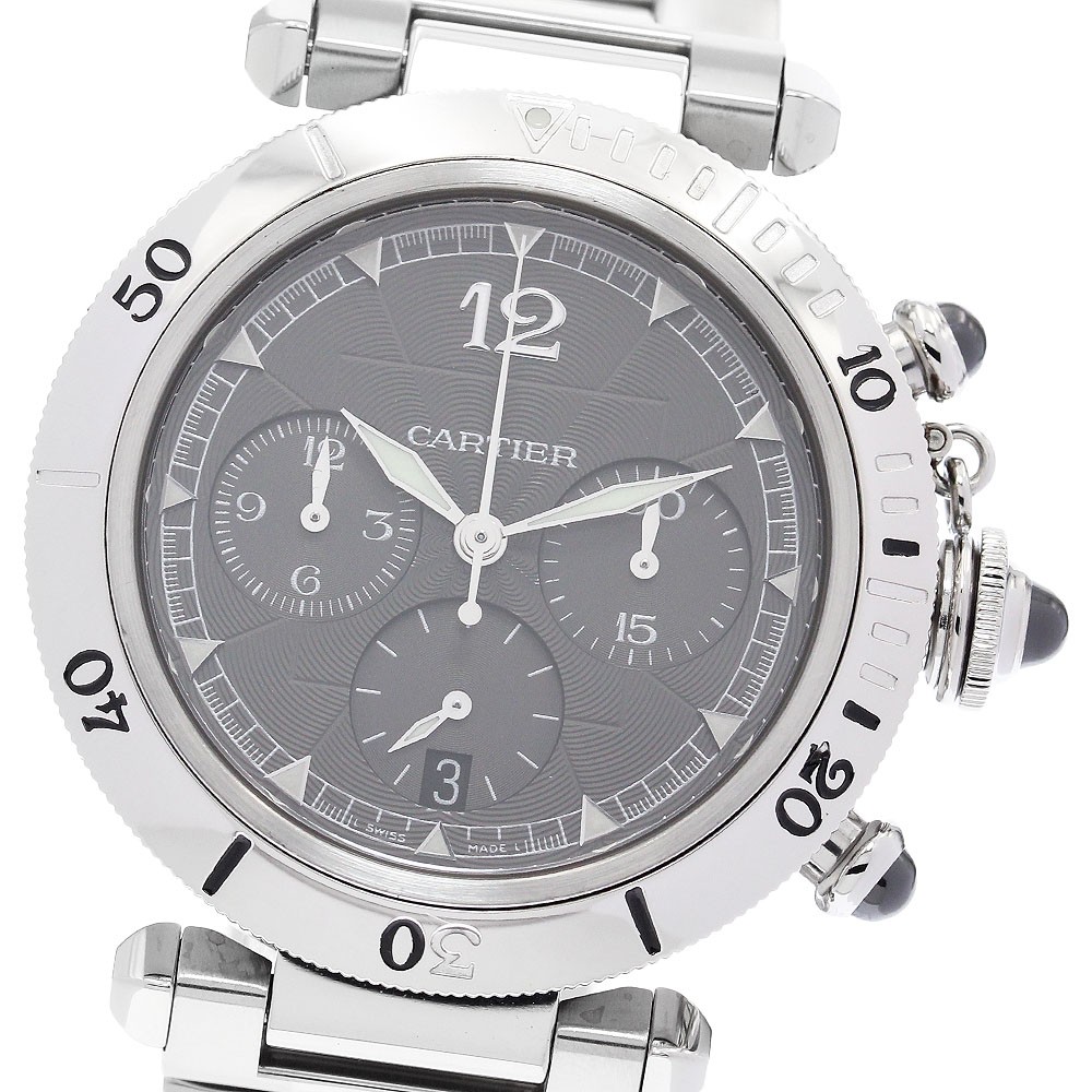 CARTIER Pasha 38 mm W3105155 Chronograph gray Dial Automatic Men’s Watch_887310