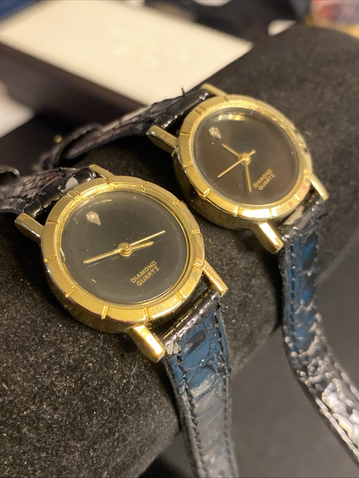 Designer Watch Classic Genuine Diamond Quartz Gold Tone Two For One Price