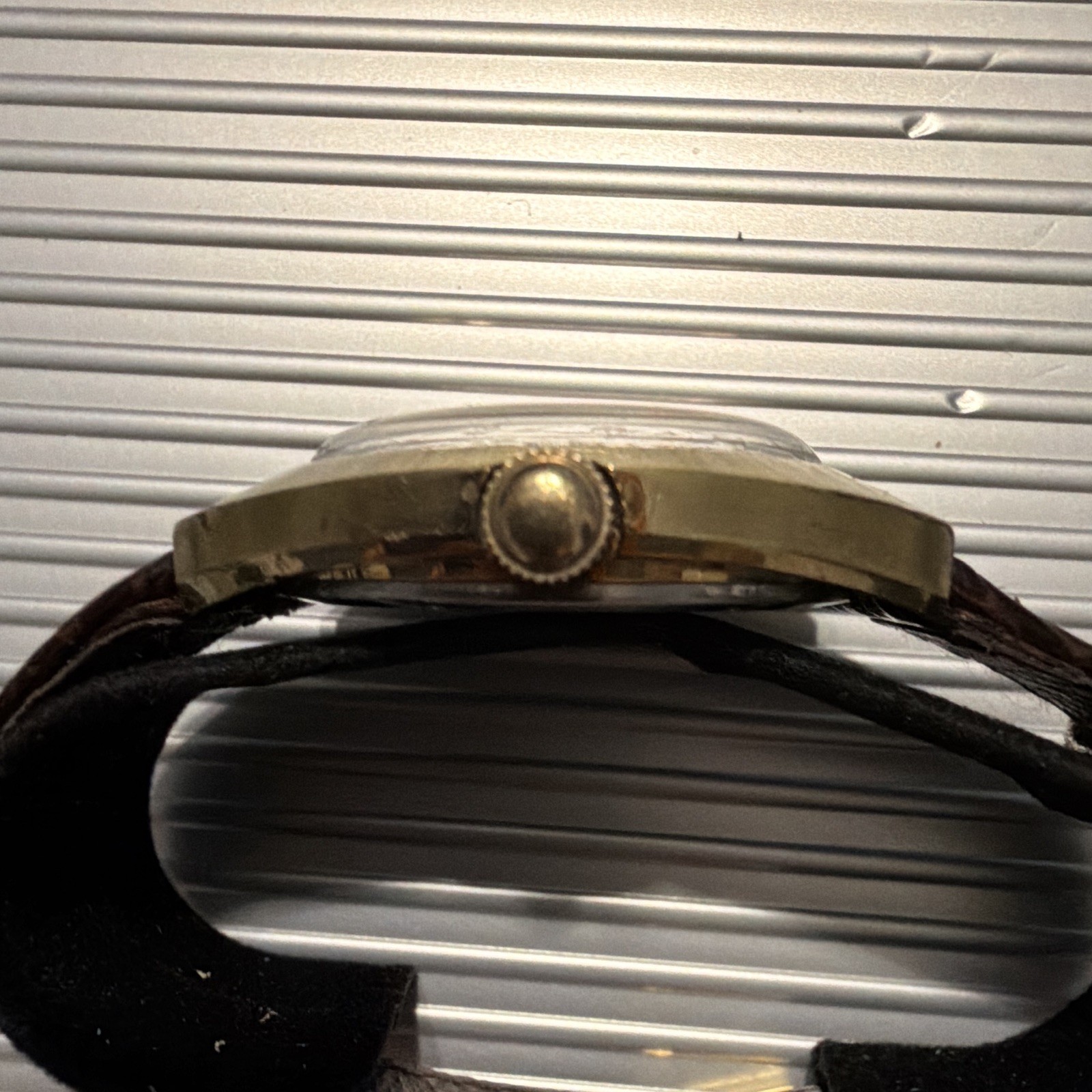 1971 Bulova Oceanographer 35mm Gold Cushion Case Quickset Date Feature