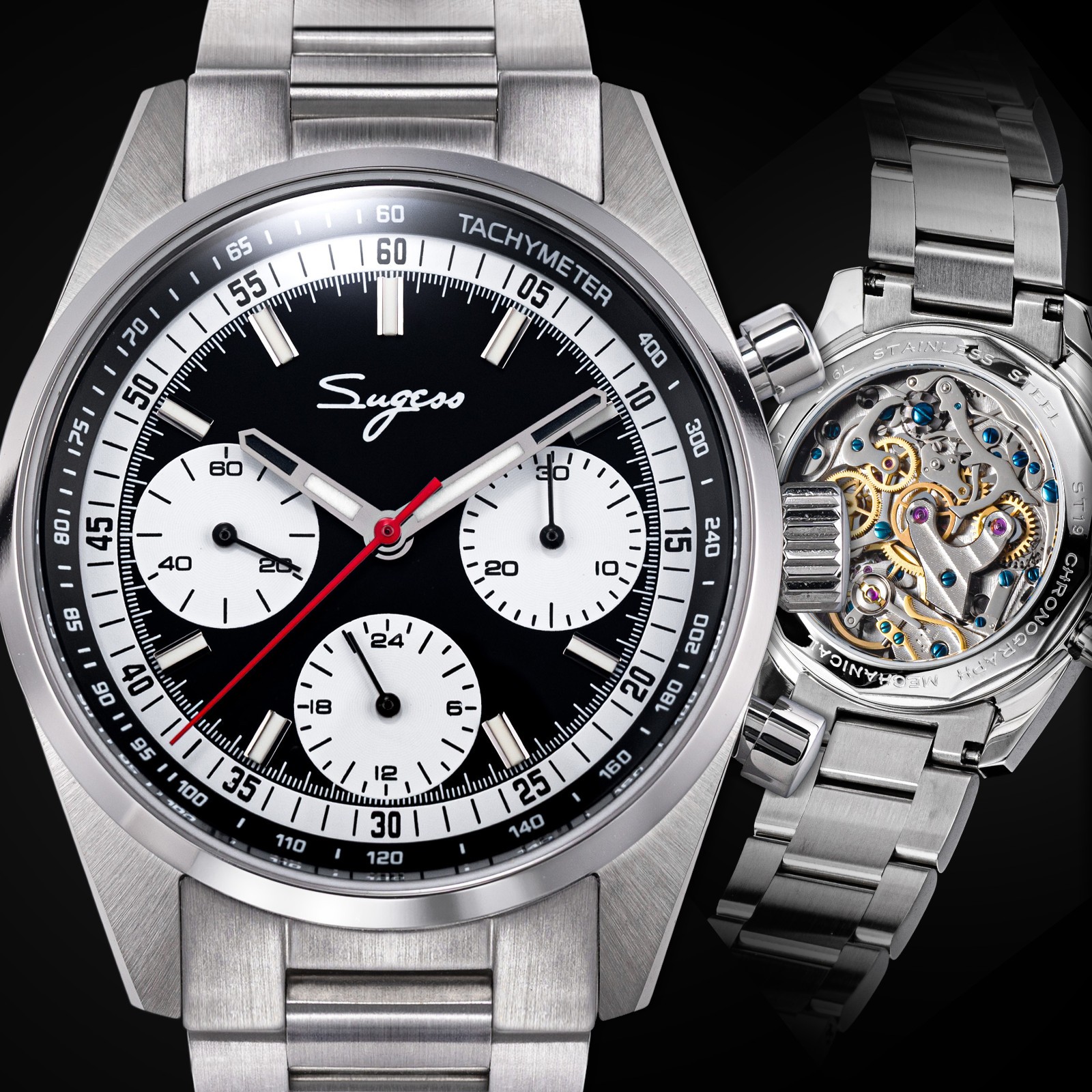 Sugess S465.SK.S SWAN NECK Sapphire Chrono Mechanical Watch SEAGULL 1963