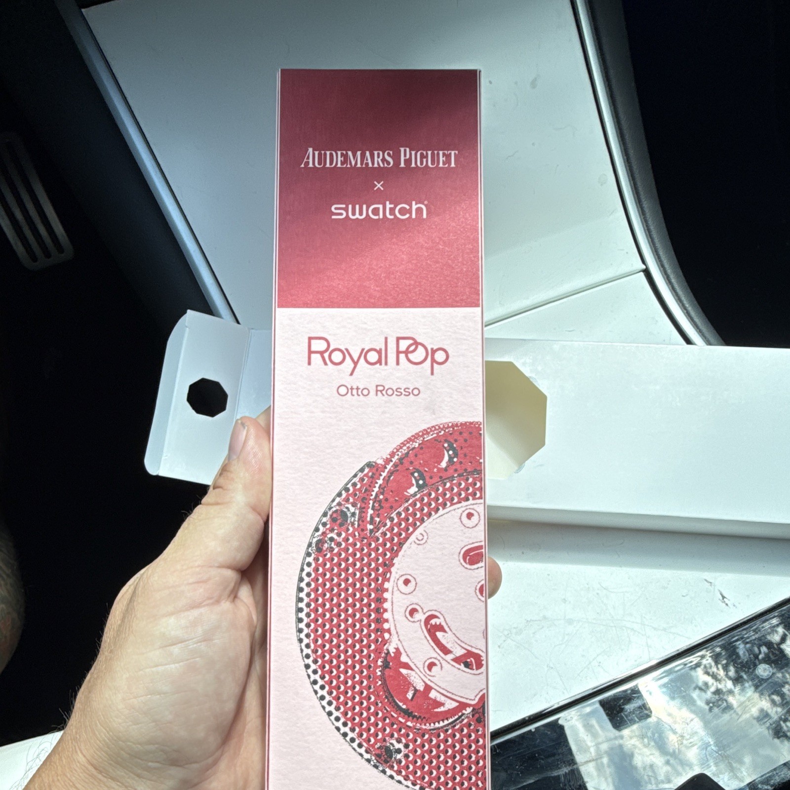 Swatch x AP Royal Pop Otto Rosso 41mm Pink/Red Watch w/ Box Papers & Receipt