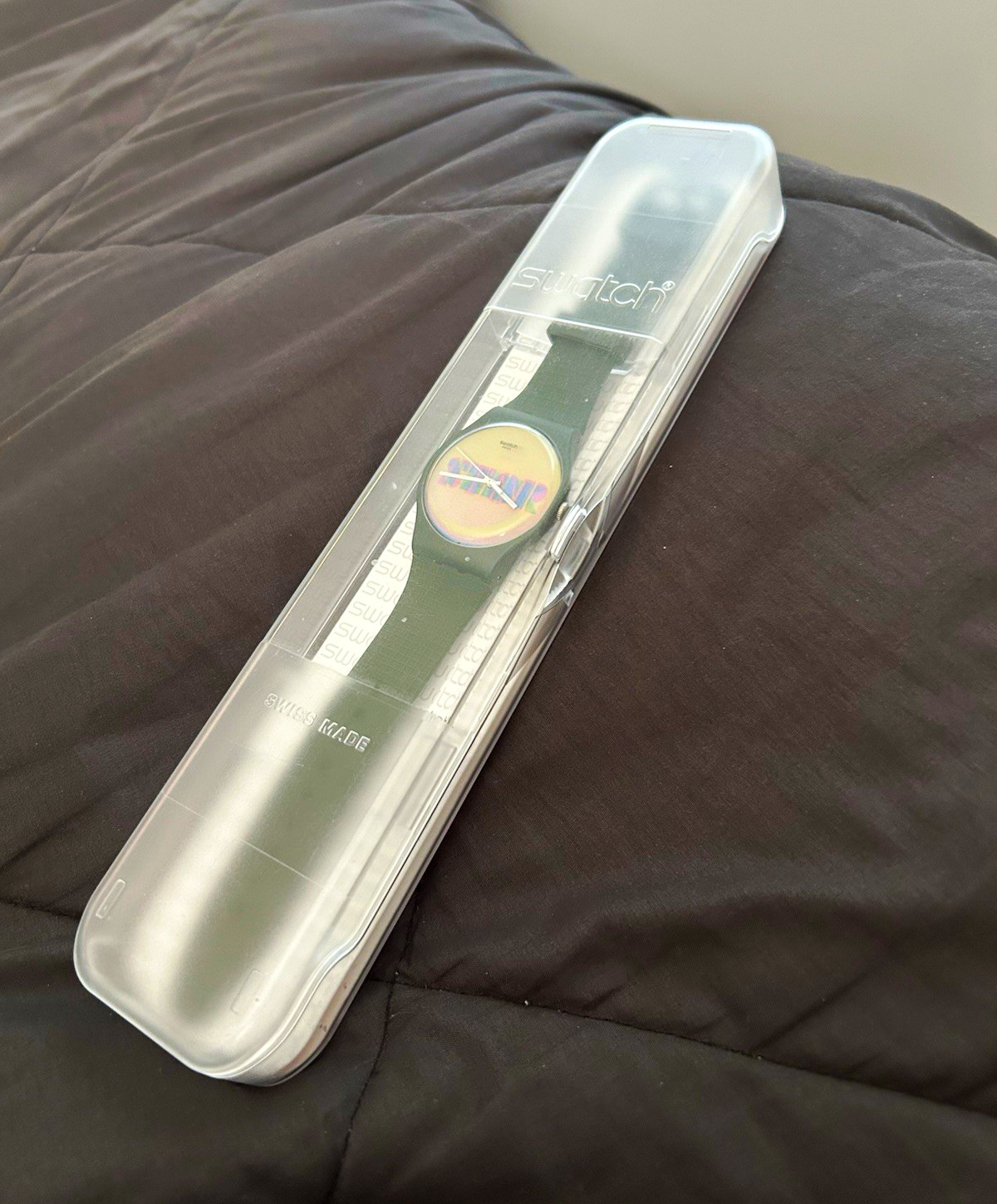 Swatch ‘Stop, Think, Talk’ in Plastic Case with original Strap and Box.