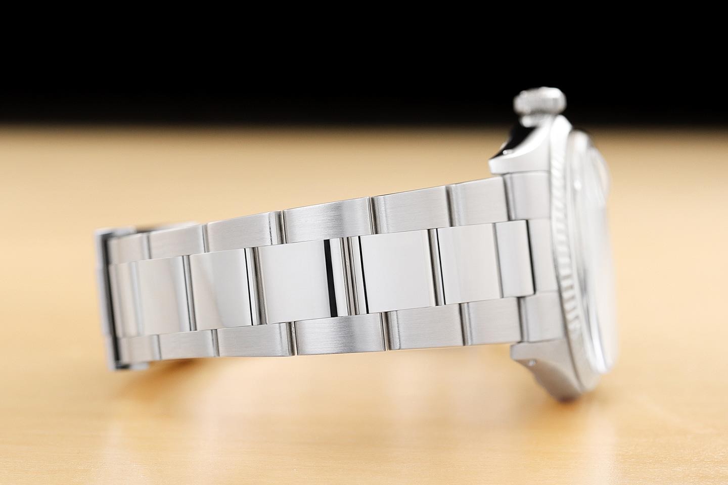 ROLEX DATEJUST 1601 18K WHITE GOLD STAINLESS STEEL SILVER DIAL OYSTER BAND WATCH