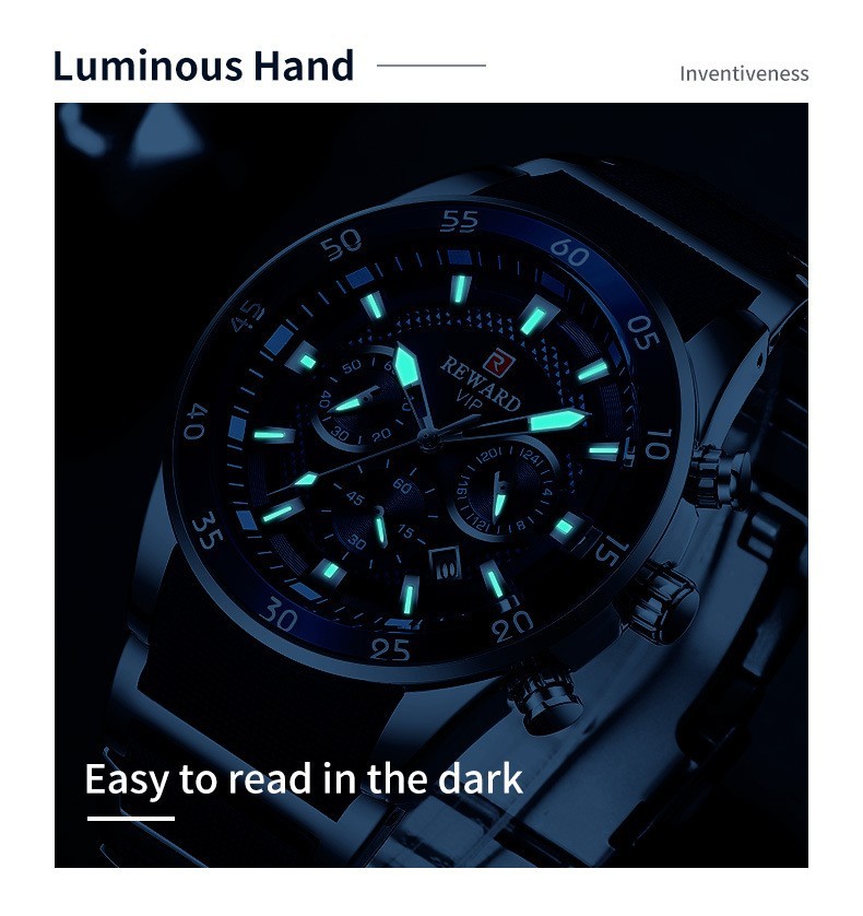 REWARD Men’s Business Multifunction Chronograph Calendar Luminous Quartz Watch