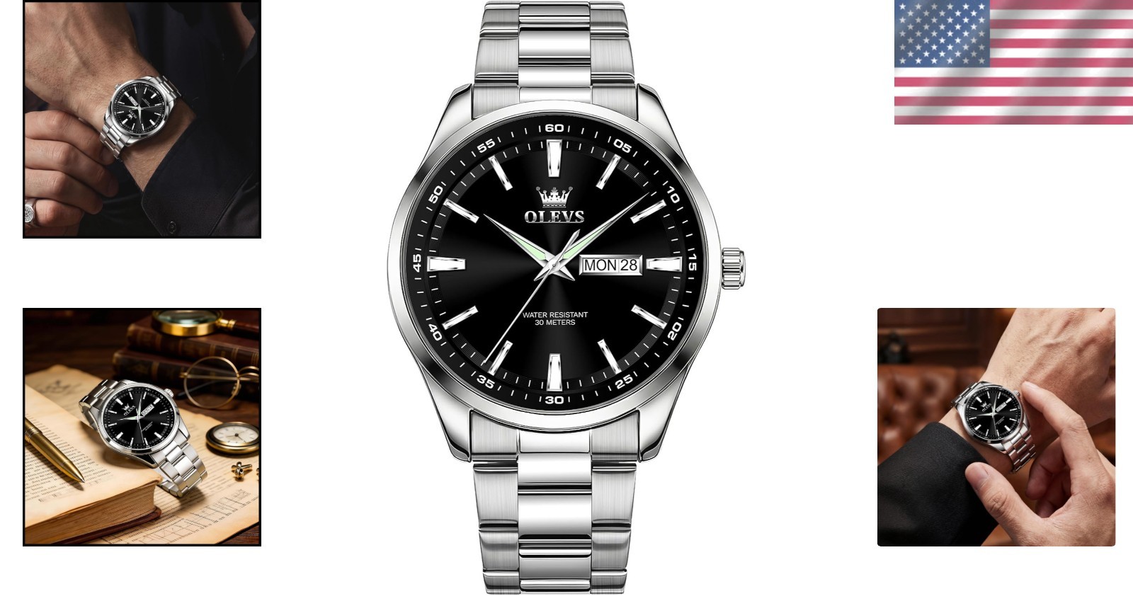 Fashion Men’s Waterproof Timepiece with Classic Round Face & Date Feature
