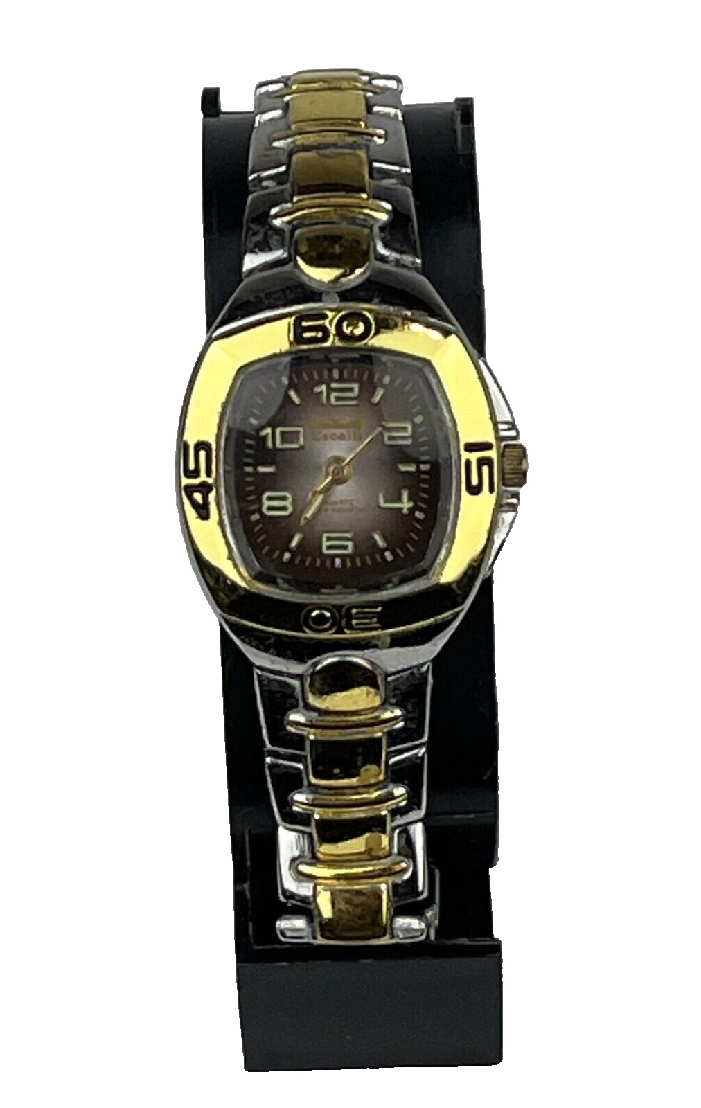 Escalli Women’s Watch Stainless Steel Water Resistant 2 Tone Brown Dial New Bat
